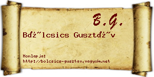 Bölcsics Gusztáv névjegykártya